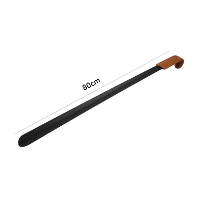 1Pcs Heavy-Duty Extra-Long Shoehorn (1.2/1.5/1.8mm Thick) w Leather Grip - for Elderly, Men & Women, Fits All Shoes