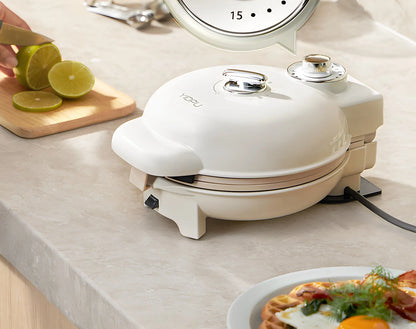 220V Yidepu Multifunction Electric Pancake Maker Timer Temperature Control Waffle Iron Double Sided Grill  Breakfast Machine