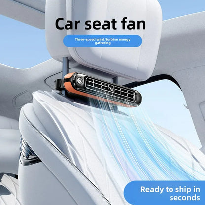 2026 New Car Seat Fan 3000mAh Built-in Battery Long Lasting USB No Blade Backrest Fan Cooler car air conditioner car fan cooler