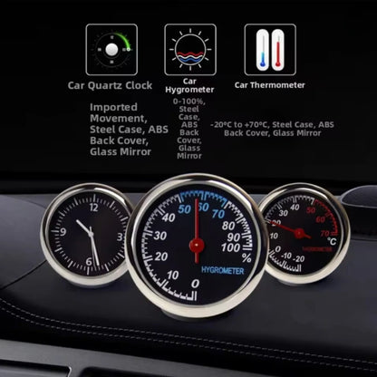 Mini Car Thermometer & Hygrometer, Creative Interior Ornament, Practical Beautiful Self-adhesive Decor, 1/2PCS Car Accessories