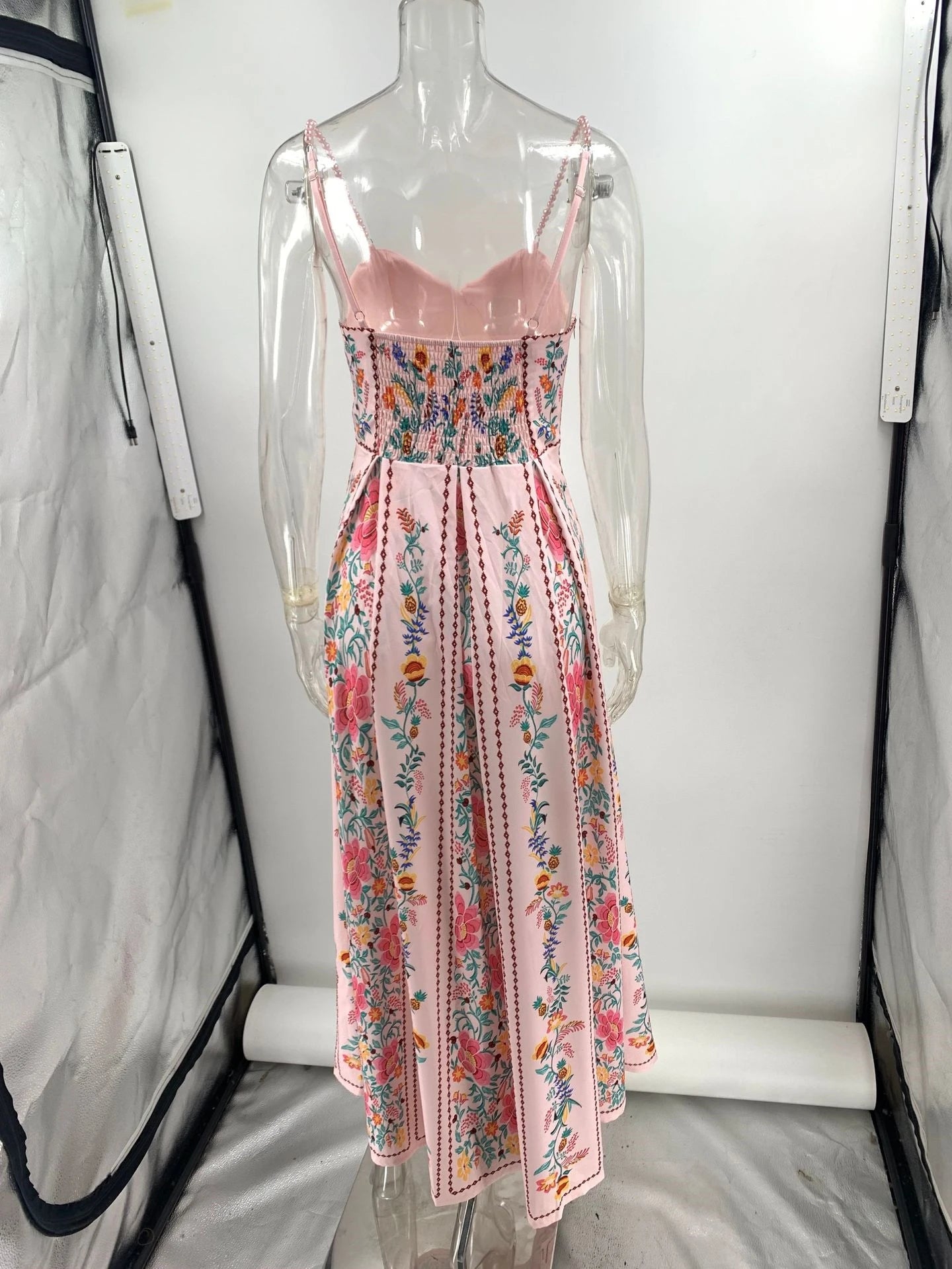 Ele High Waist Printed Holiday Dr Strapl Summer Casual Polyester Maxi Skirt Sle Women's Single Piece Faion