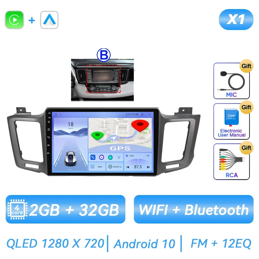 For Toyota RAV4 Rav 4 XA40 2012 - 2018 Car Radio Android Multimidia Player Navigation GPS Carplay Auto Stereo Intelligent System