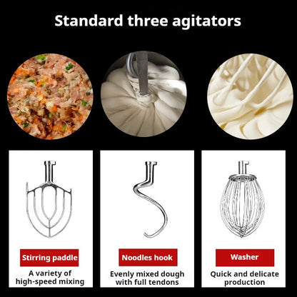 15L Automatic Dough Mixer and Egg Beater - Commercial Kneading and Beating Machine for Bakeries