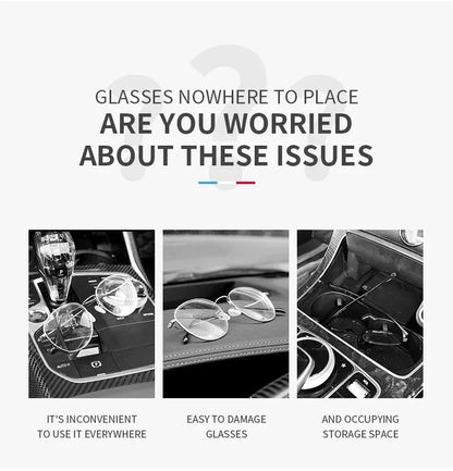 Multifunction Car Glasses Box Portable Car Sunglasses Holder Car Driving Glasses Holder Eyeglass Case Sun Visor For Model Y BMW