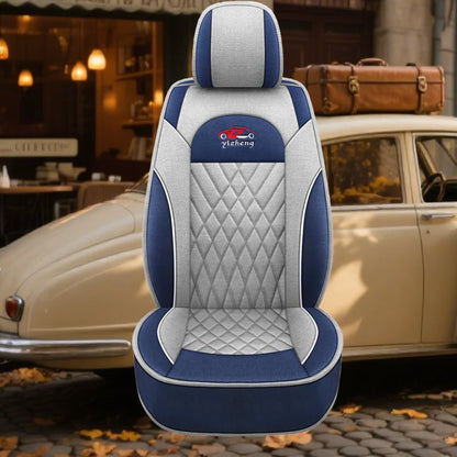 Breathable Linen Front Single Car Seat Cover Universal Fit Car Seat Protector with Non-Slip Backing