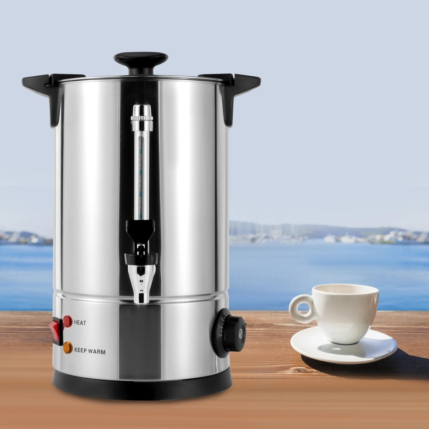 5L Stainless Steel Coffee Urn 1kw Electric Coffee Maker Adjustable Temperature Hot Water Urn for Tea Hot Chocolate Coffee