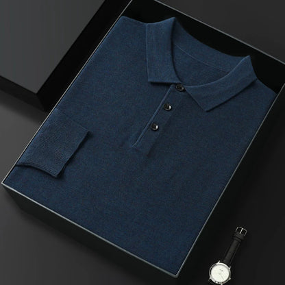 Cashmere sweater men's polo neck worsted wool long sleeve T-shirt business casual sweater pullover sweater bottoming sweater ZM-