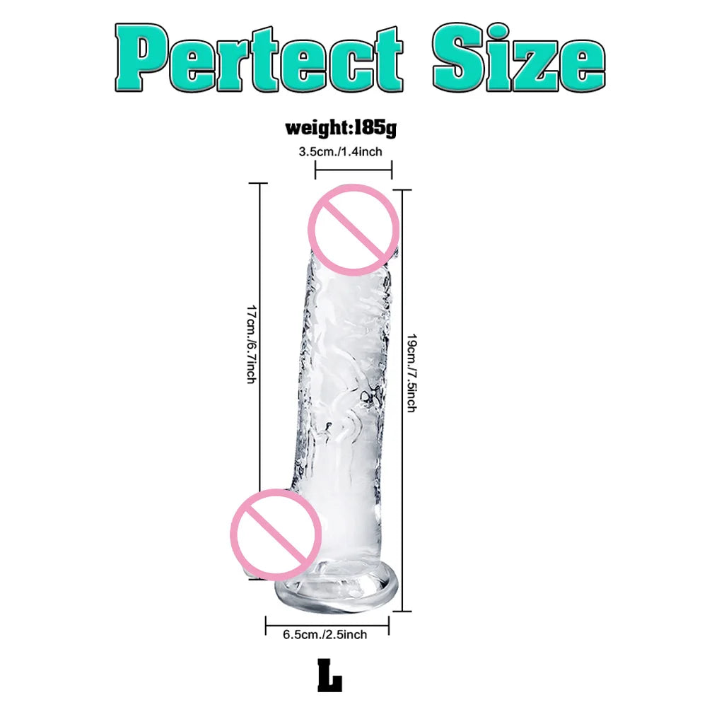 Realistic Big Dick Jelly Women Gay Penetration Vagina Anal Huge Dildo Clitoris Vaginal Masturbators 4 Size Penis Sexy Adult Toys