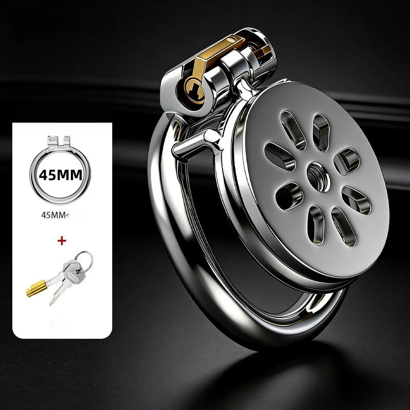 Male Super Mini Stainless Steel Chastity Cage Breathable Hole Lock Cock Ring BDSM Bondage Sissy Gay Adult Toy 18+