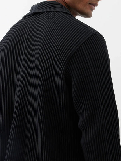 Miyake Pleated Blazers Business Casual Lined Blazer Top Fashion Suit Slim Fit Coat High Quality Jacket