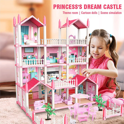 DIY Doll House Assembly Villa Castle Model Furniture Accessories Home Decoration Girl Role Play Educational Toy Christmas Gifts