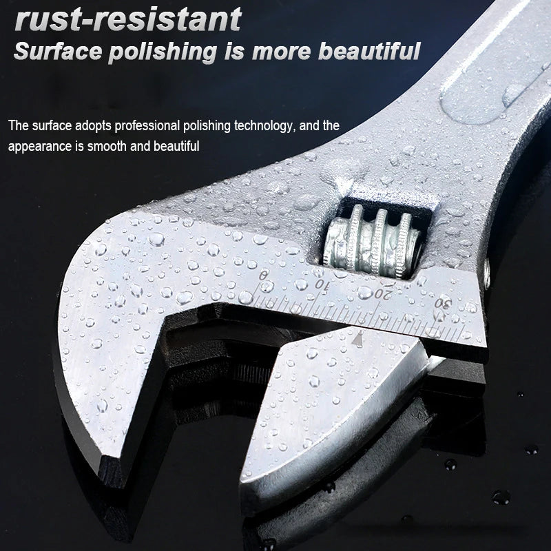 Adjustable Wrench Universal Spanner Clamp Large Openin Long Handle Repair Tools Steel Mechanical Workshop Hand Repair Tools