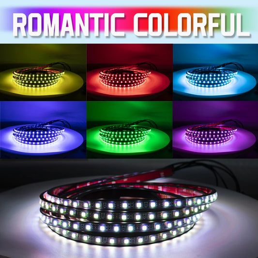 Car Underglow Flexible LED Strip Light Remote APP Control RGB Neon Light Ambient Atmosphere Auto Decorative Lamp Underbody Light