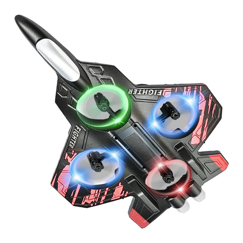 L101 RC Foam Airplane 2.4G RC Fighter Stunt Tumbling Helicopter with LED Colored Lights Airplane Model Toy