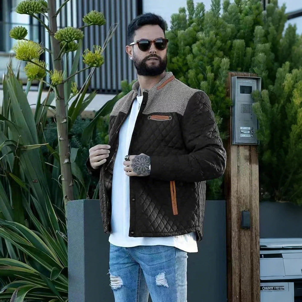 Men's Jackets Casual Coat Diamond Quilted Puffer Down Lightweight Casual Button Down High Quality Overshirt Us Size