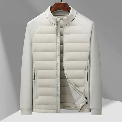 High-quality winter fashion, cool and lightweight hoodie, long-sleeved stand-up collar down jacket with 90% down content