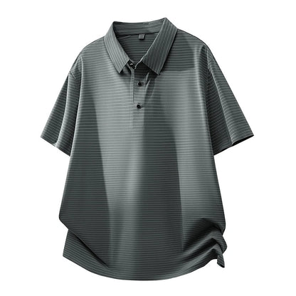 Plus Size Men's Casual Polo Shirt Short Sleeve Golf T-shirt Male High End Luxury Amazingcre Quality Wear Big Large Ice Silk Cool