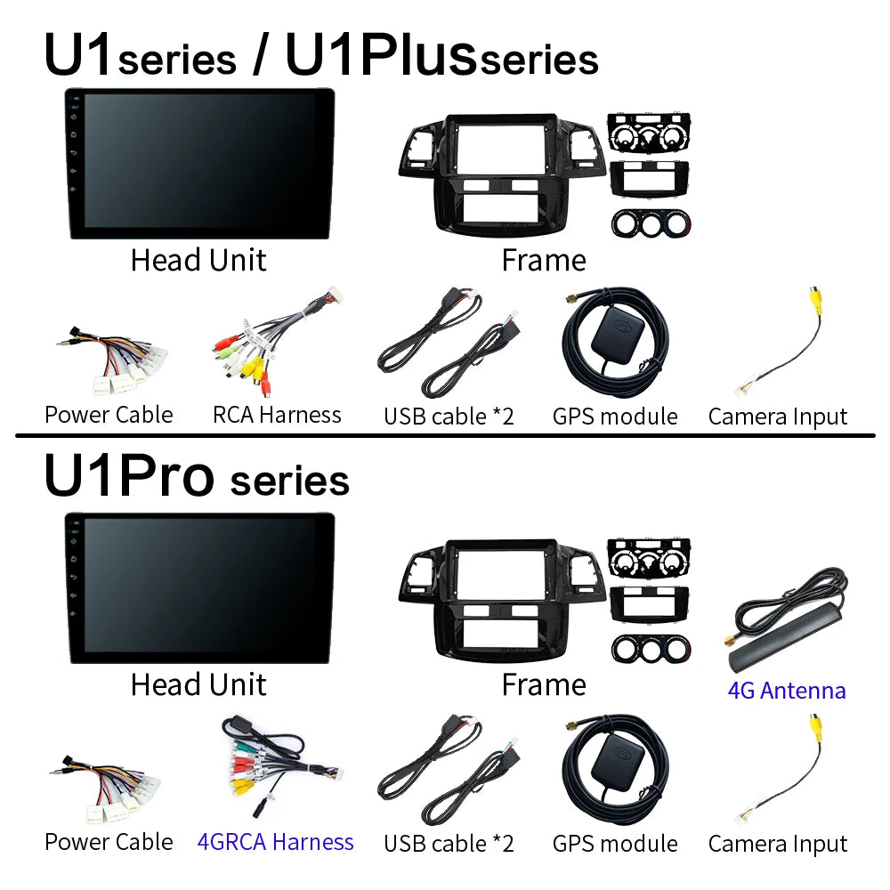 For Toyota Fortuner HILUX Revo Vigo 2007-2015 Multimedia Video Player Stereo GPS Android 16 2din Carplay Car Radio