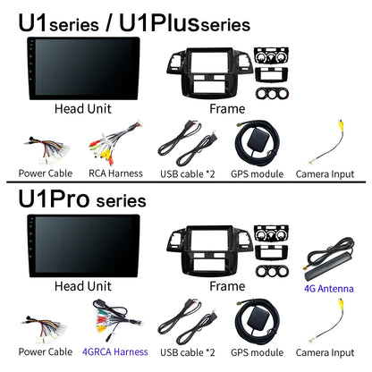 For Toyota Fortuner HILUX Revo Vigo 2007-2015 Multimedia Video Player Stereo GPS Android 16 2din Carplay Car Radio