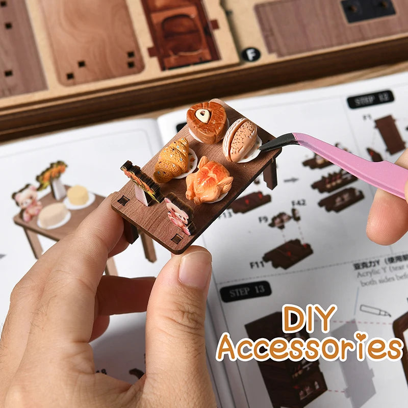 Wooden Mini DIY Doll House Kit Handmade Room 3D Puzzle Assembly Building With Furniture For Friends Christmas Gifts Dollhouse