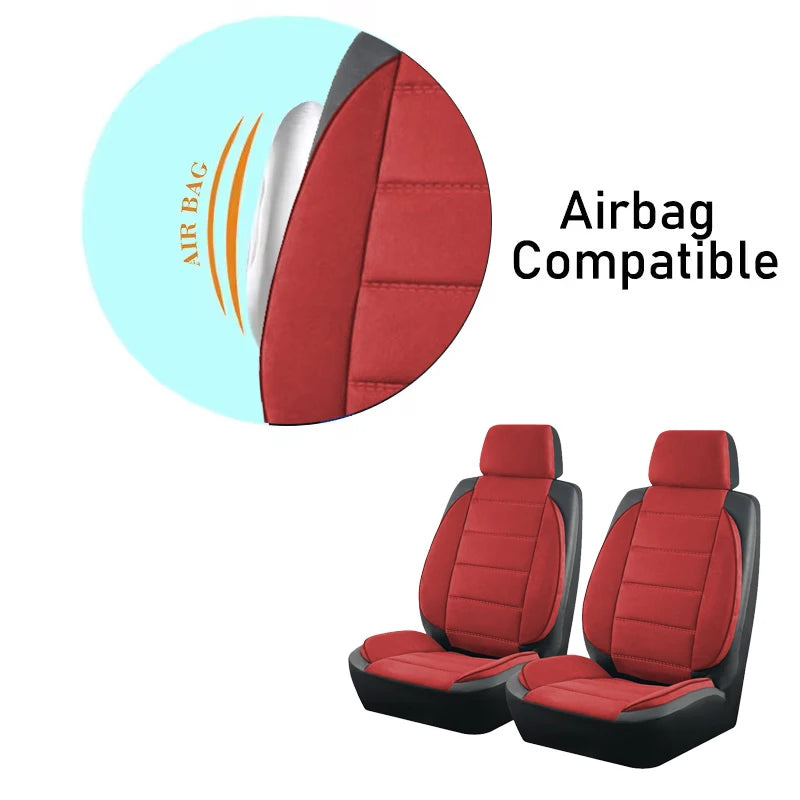 NEW Car Seat Covers Suede and Leather Stitching Seat Covers Universal Size Fit for Car SUV Truck Vans Accessories Interior