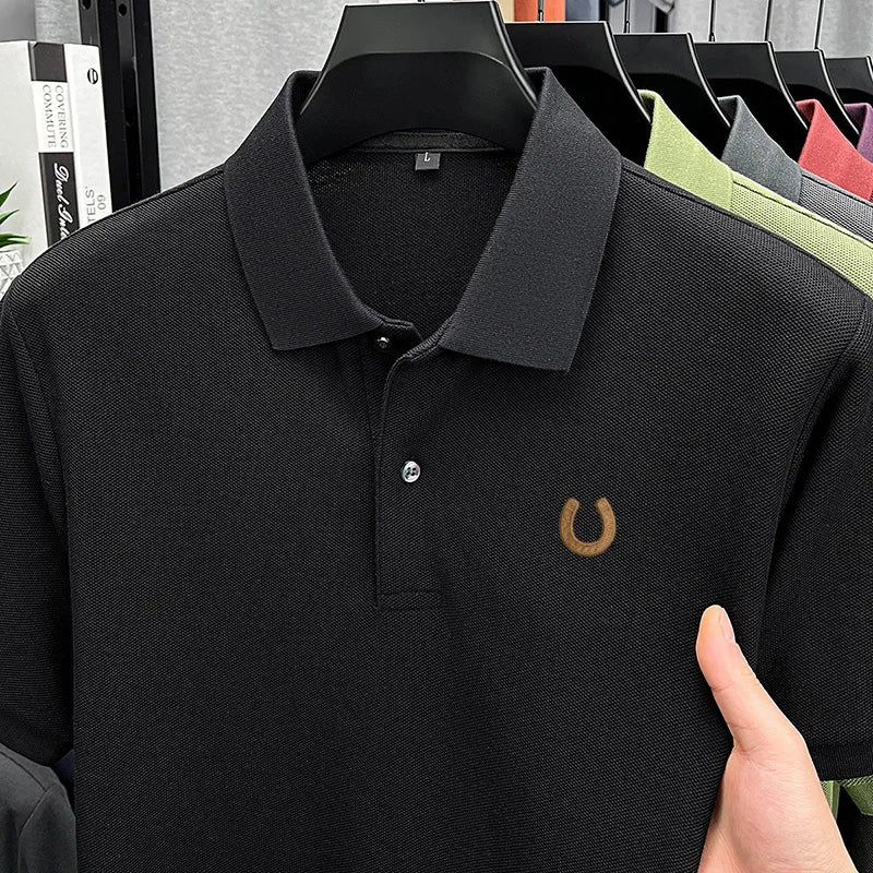 Designer Edition 100% Cotton Men Short-Sleeved Polo Shirt Lapel Button Various Colors Embroidery Fashion Hot-Selling Sports Tops