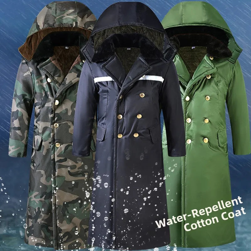 Thickened Cotton Jacket Removable Inner Vest Long Windproof Northeast Cold Storage Night Reflective Work Cotton Clothes