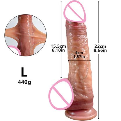 Sliding Foreskin G Spot Stimulate Realistic Simulation Dildo Soft Silicone Penis Huge Dick Suction Cup Sex Toy For Women Men