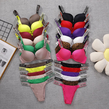 V Bra Panty Set Women Lace Push Up Bralette Seamless Comfortable Breathable Lingerie Home Wear Set Lingerie Set Underwear Set