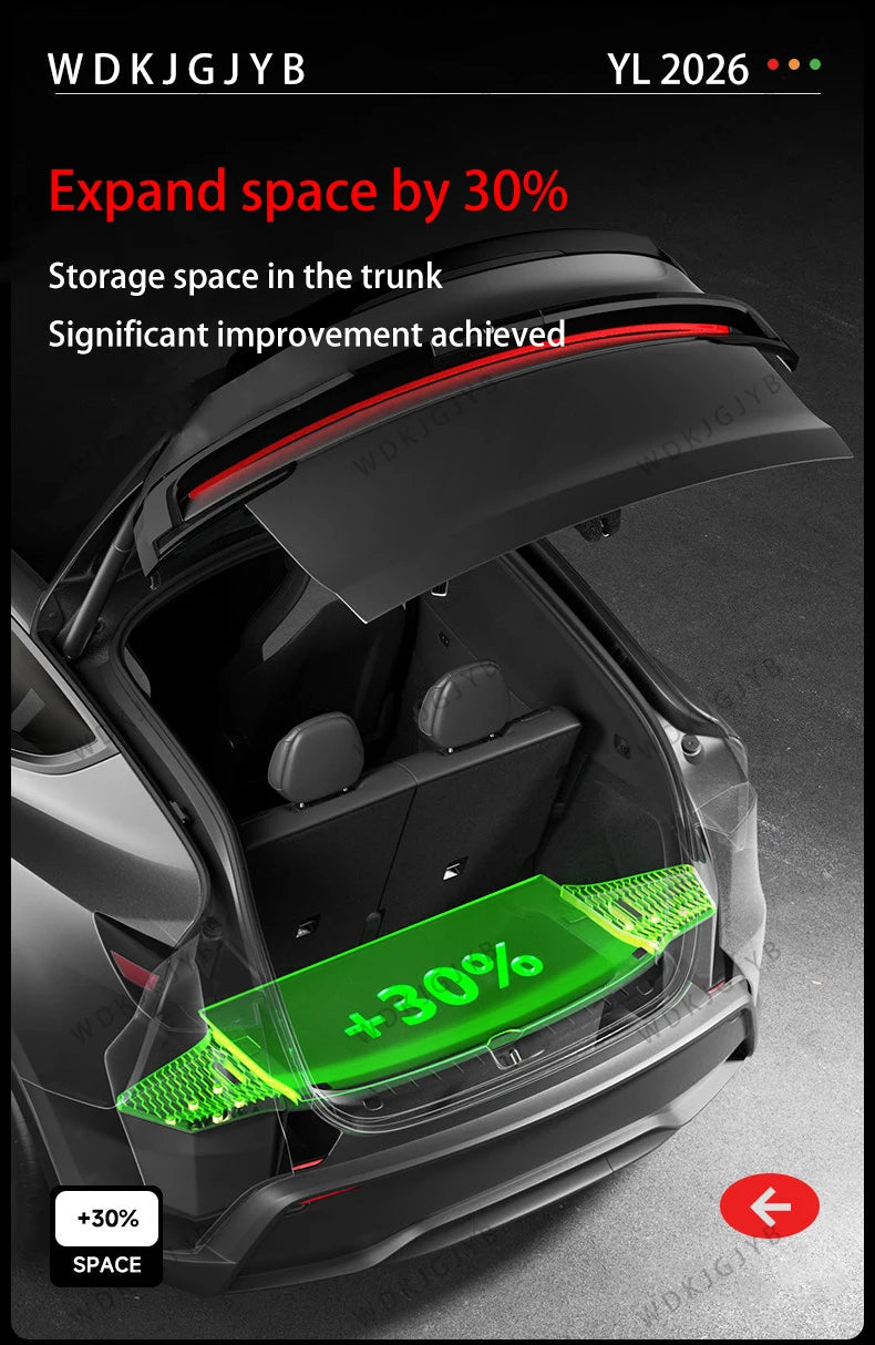 For Tesla New Model YL Launch 2026 Car Trunk Side Storage Box Cover Plate Organizer Car Trunk Side Storage Box Refit Accessories