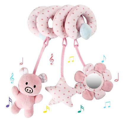 Sensory Baby Plush Rattle Toys Stroller Musical Mobile Hanging Toys Baby Rattles Mobiles Babies Newborns Games Toy 0 6 12 Months