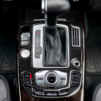 Car Center Console Gear Shift Panel Set, For Audi A4 S4 RS4 A5 S5 RS5 (2007-2016) Carbon Fiber Interior Sticker Trim Accessories
