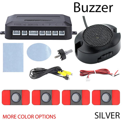 AHD CVBS Video Reversing Radar 16.5mm Embedded Probe 6 Colors Buzzer Alarm Easy Installation Universal Car Parking Assist Kit