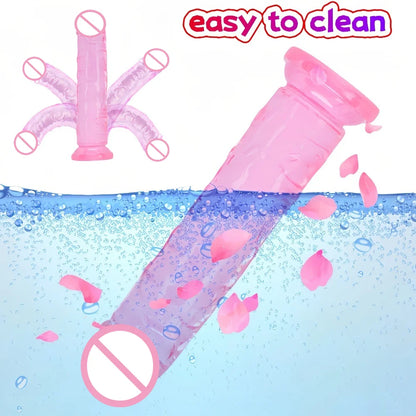Soft Jelly Dildos Strong Suction Cup Waterproof Realistic Dildo Pink Penis Adult Sex Toys for Women Dick Vagina Anal Masturbator