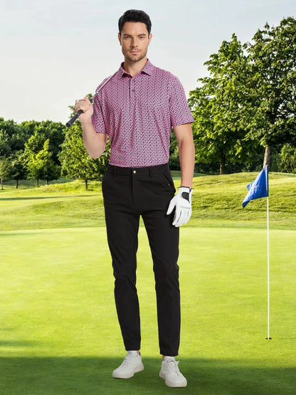 Mens Golf Polo Shirts Short Sleeve Dry Fit Golf Shirts for Men Casual Shirts for Outdoor Sports Athletic Polos
