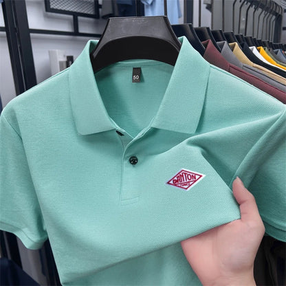 Men's 100% Cotton Polo Shirt -2026 Summer Fashion Casual Short Sleeve, Breathable Lapel Tee，27 Colors, Ideal for Golf and Sports