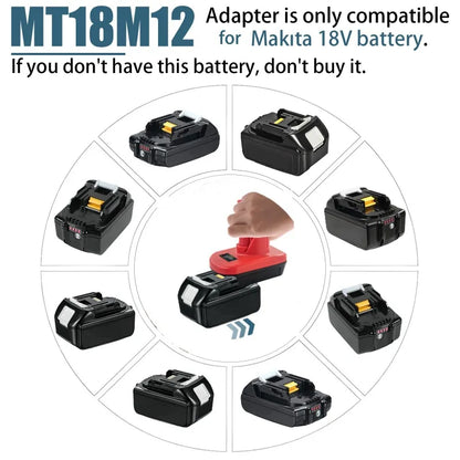 DM20M12 MT18M12 Adapter for Milwaukee/DeWalt/Makita 18V/20V Lithium Batteries Converting To for Milwaukee M12 12V Battery Tools