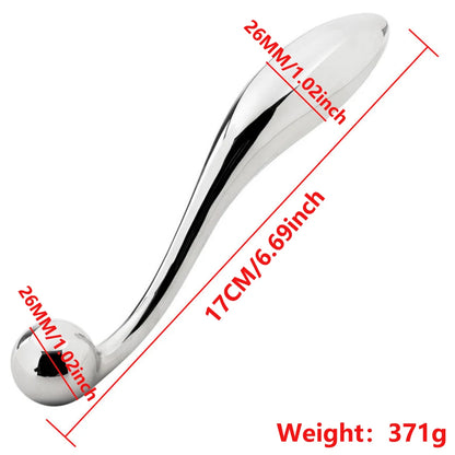 Stainless Steel Double Dildo G Spot Anal Beads Butt Plug Metal Fake Dildo Anal Plug Sex Toys For Male Female