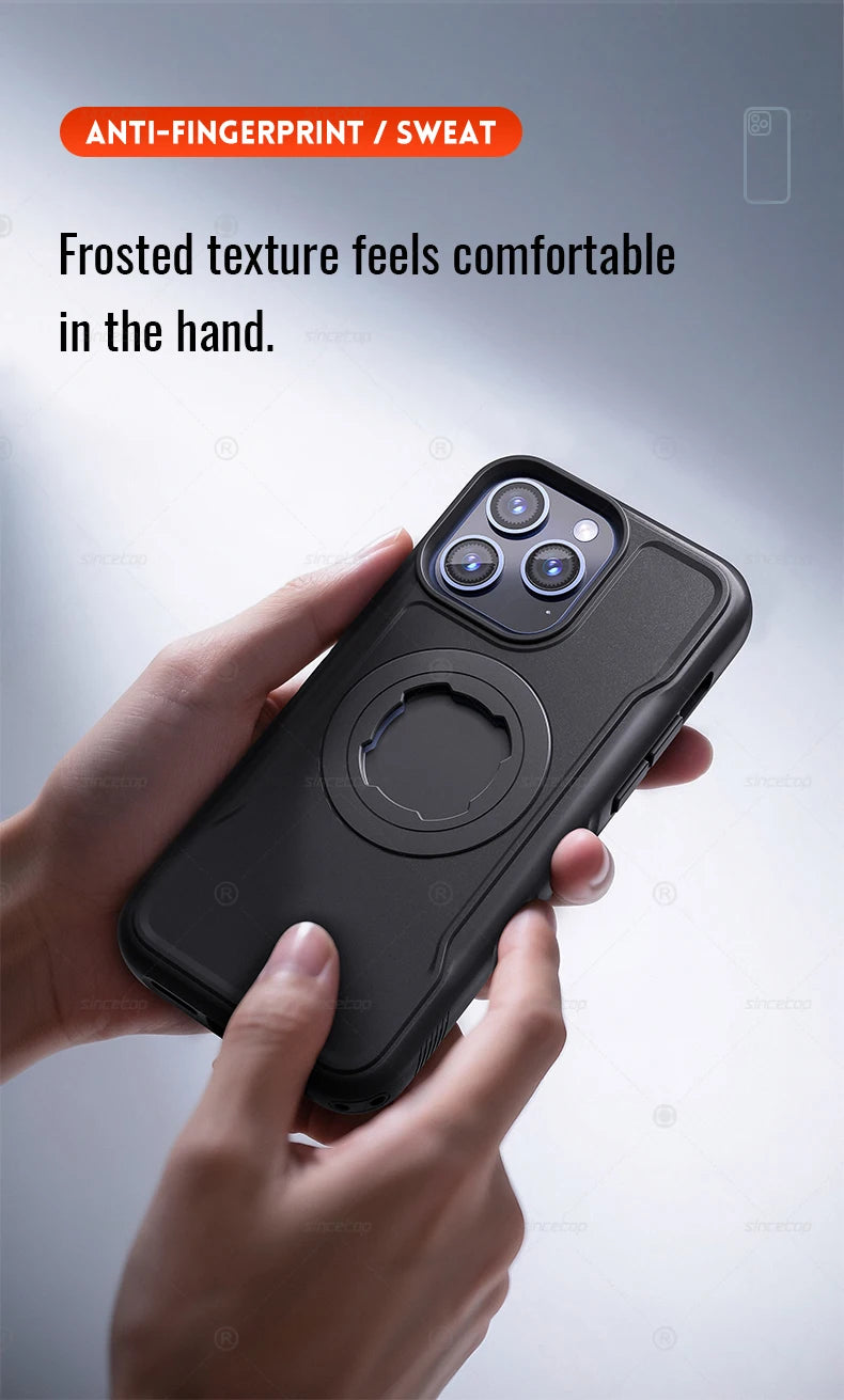 Quad-style Motocycle/Bike Magnetic Shockproof Case For iPhone 17 16 15 14 ProMax Charging Protective Cover with Lock-in Design