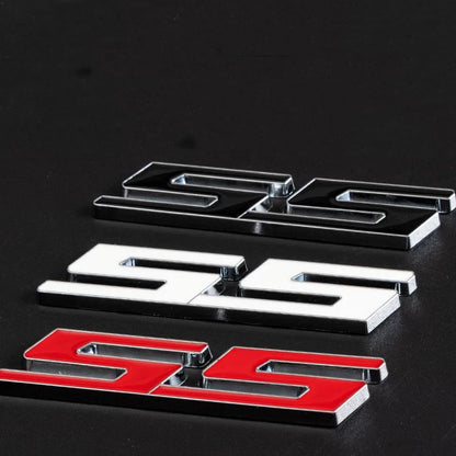 3D Metal Silver Black Red Logo SS Emblem Car Trunk Decal For Chevrolet Camaro Bumblebee SS Stikcer Accessories