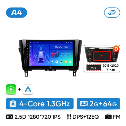 Ainavi Car Multimedia Player For Nissan X-Trail 3 T32 Qashqai J11 2 2014 2016 2018 2020 radio wireless Carplay Android Auto 2din