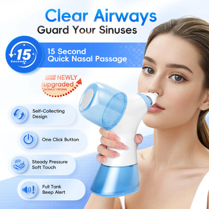 Electric Nasal Rinse Irrigation,30 Salt Packets, for Relieving Sinus Discomfort, Self-Cleaning and Automatic Waste Collection