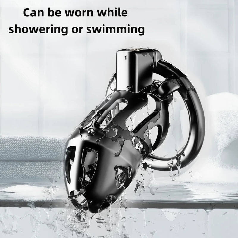 Male Chastity Cage Resin Breathable Design Secure Lock Anti Removal Discreet Device Adjustable Ring Personal Wellness Adult Toy