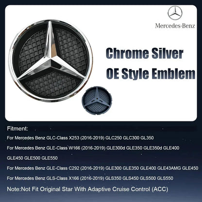 Front Grille LED Star Emblem Light Badge For Mercedes Benz GLC GLE GLS-Class 2016-2019