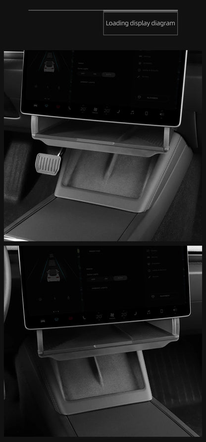 For Tesla Model Y Juniper 2026 Model 3 Highland 2025 Under-Screen Hidden Storage Box Behind Screen Center Console Organizer Case