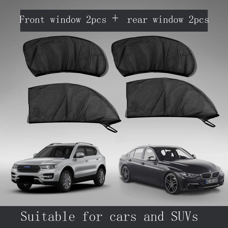 Car Sunshade Curtains Universal Side Window Shades SUV Curtains Protection Repellent Mosquito Mesh Net Sunshade Auto Accessories