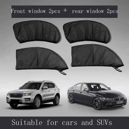 Car Sunshade Curtains Universal Side Window Shades SUV Curtains Protection Repellent Mosquito Mesh Net Sunshade Auto Accessories