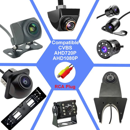 AHD/CVBS Video Parking Sensor Kit 16.5mm Flush-Mount Radar Camera 12V Universal Reversing Assistance System