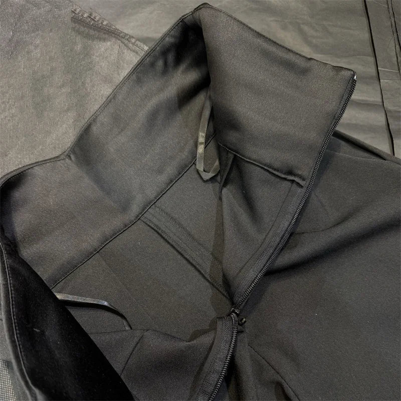 Women's pants New asymmetrical slim straight leg pants for spring 2026 Satin patchwork high waisted wide leg pants casual pants