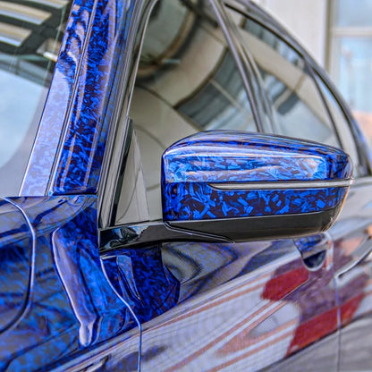 High Glossy Blue Forged Carbon Fiber Vinyl Wrap Waterproof Laser Film on the Hood DIY Car Adhesive Vinyl for Motorcycle Stickers